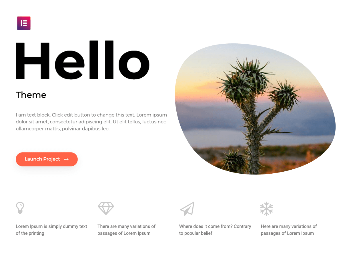 Wordpress teema Hello Wordpress teema Hello