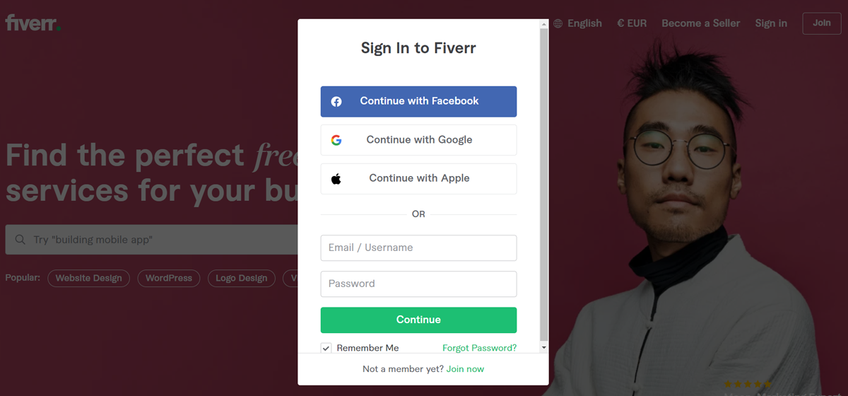 Sign-up-to-Fiverr Sigh-up to Fiverr