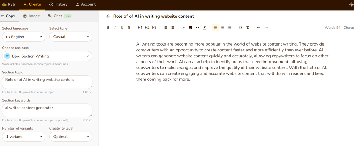 Rytr-in-content-creation Rytr in content creation
