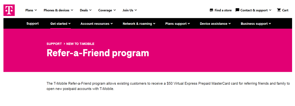 T-Mobile referral program T Mobile referral program