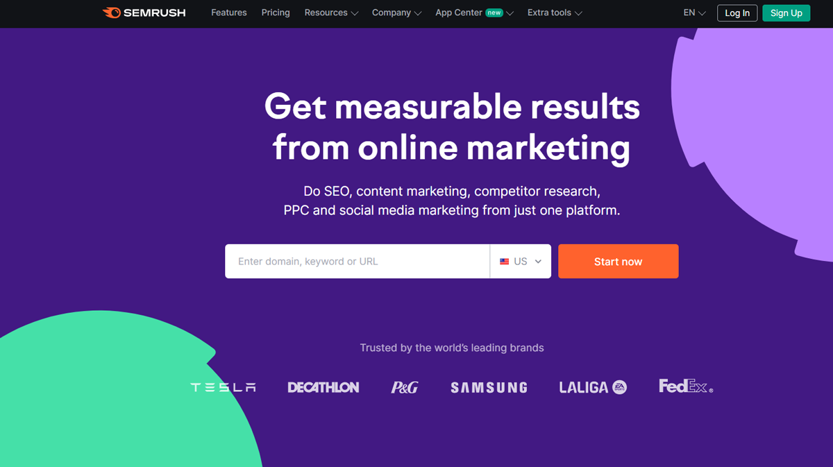 Semrush main page Semrush main page new