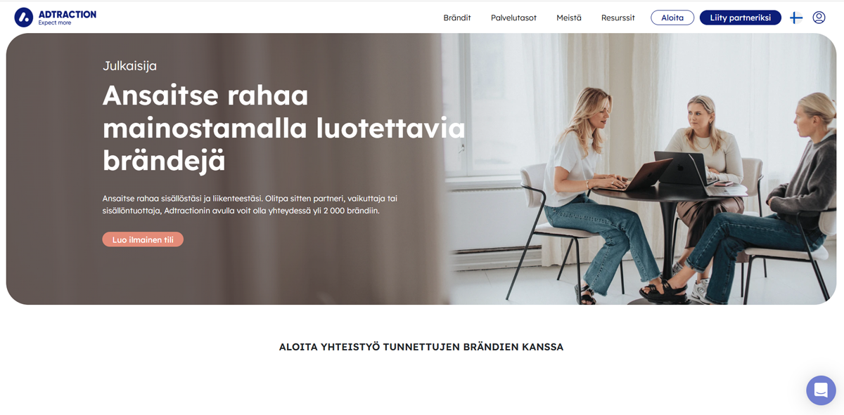 Adtraction affiliate verkko