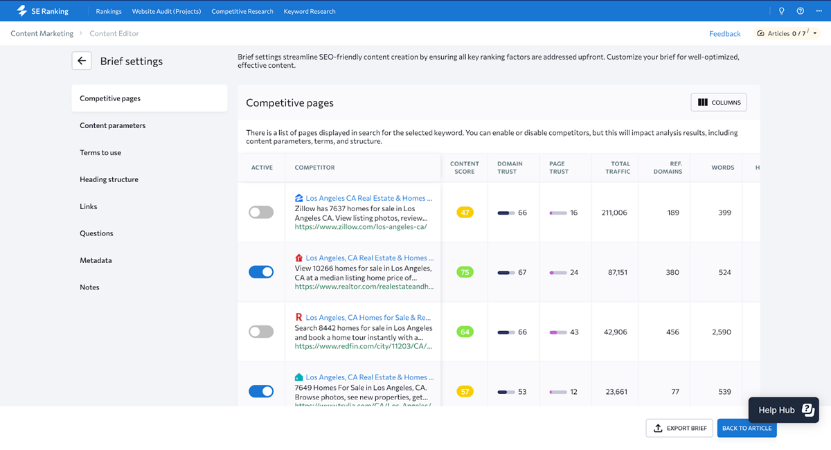 se-ranking-ai-writer-image5 Advanced content brief settings