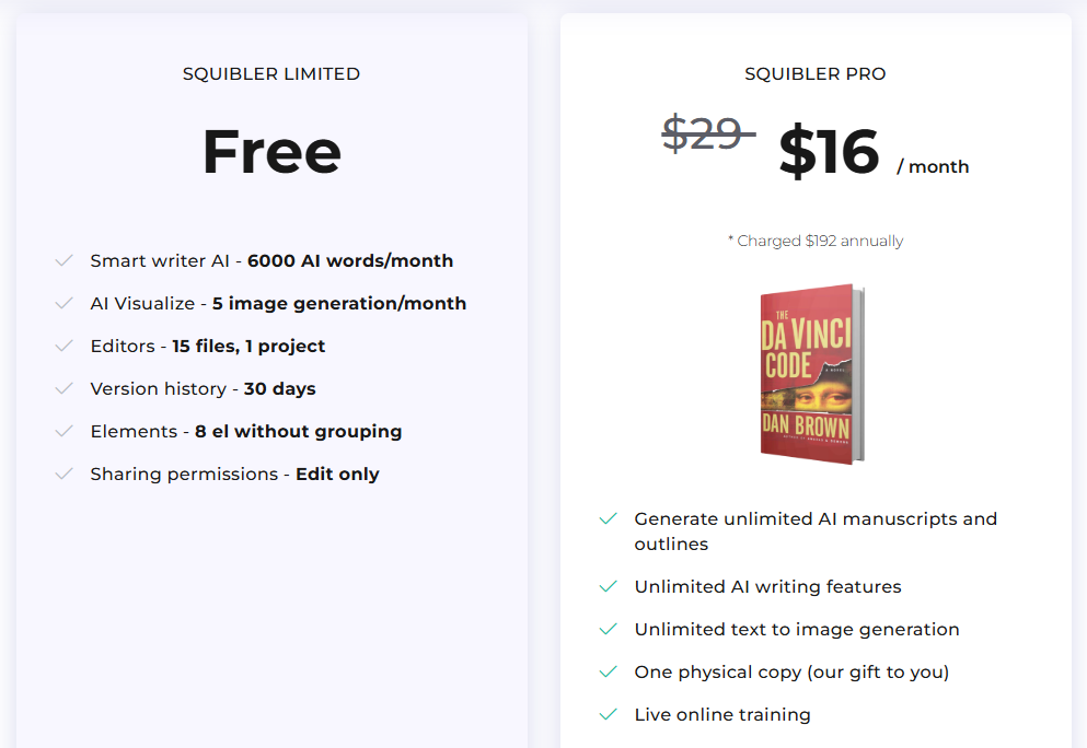squibler ai pricing squibler ai pricing