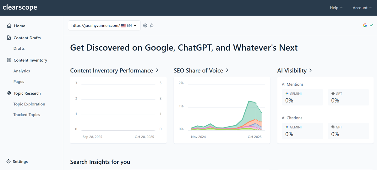 clearscope-image1 Clearscope.io dashboard