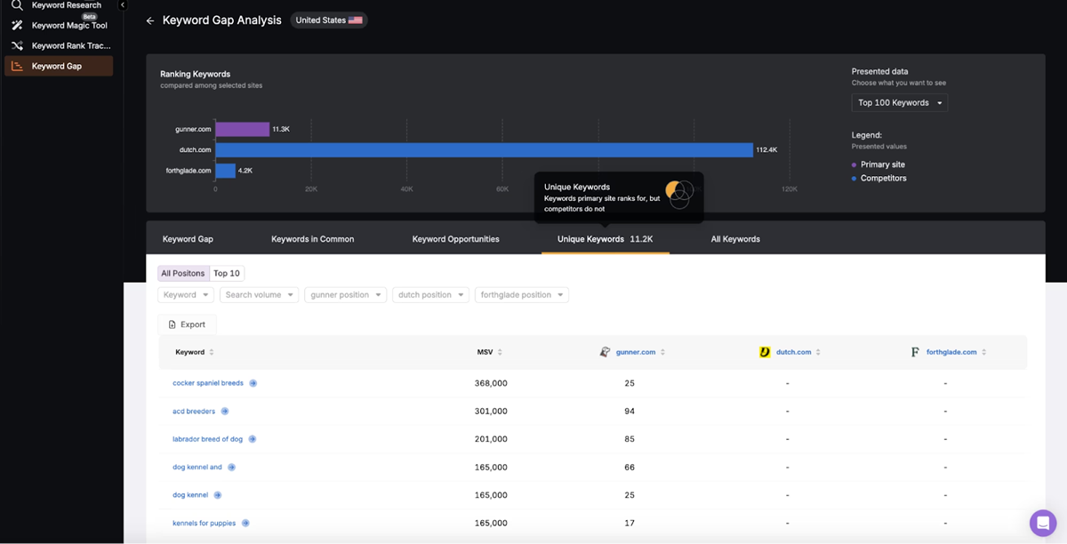Keyword Gap Analysis