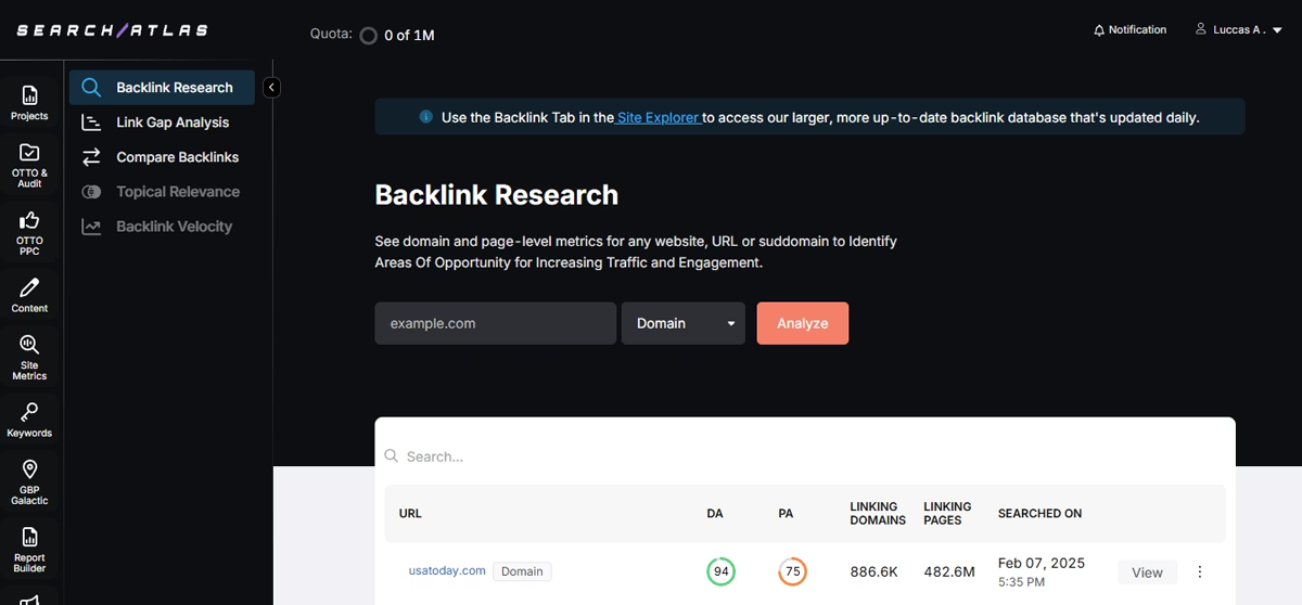 Backlink Analysis